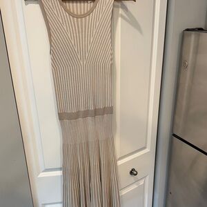 Boss Hugo Boss Elegant Beige Striped knitted Dress